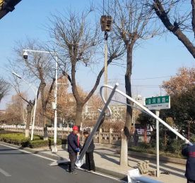 淄博市沿河路LED路灯完工