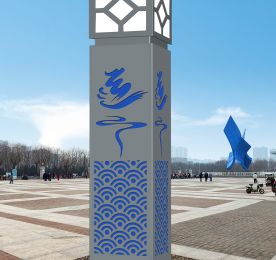 临清市运河文化广场大型LED景观标志顺利完工
